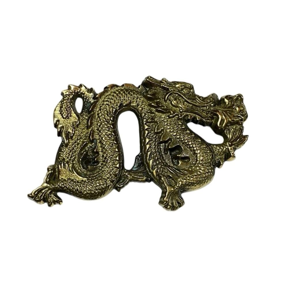 Vintage 80s Dragon Baron Solid Brass Buckle
